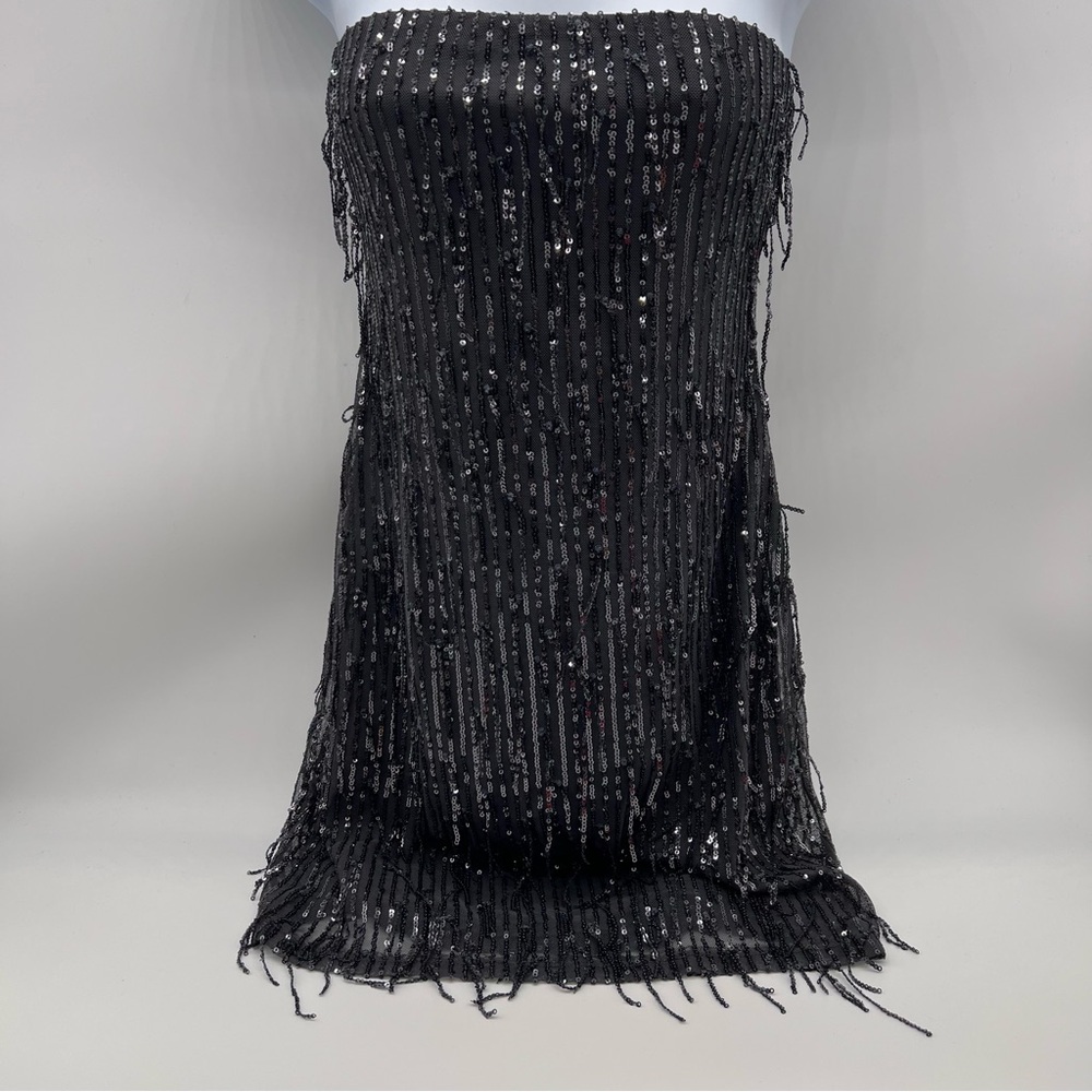 Wild Fable Black Strapless Sequin Dress